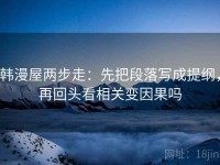 韩漫屋两步走：先把段落写成提纲，再回头看相关变因果吗