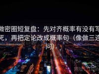 微密圈短复盘：先对齐概率有没有写死，再把定论改成概率句（像做三连问）