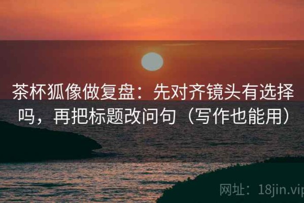 茶杯狐像做复盘：先对齐镜头有选择吗，再把标题改问句（写作也能用）