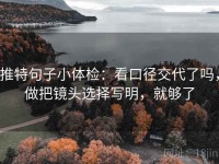 推特句子小体检：看口径交代了吗，做把镜头选择写明，就够了