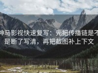 神马影视快速复写：先把传播链是不是断了写清，再把截图补上下文