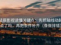 星辰影视读懂关键点：先抓轴线动起点了吗，再把条件补齐（像做排错）