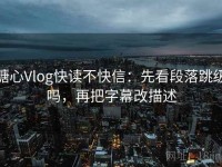 糖心Vlog快读不快信：先看段落跳级吗，再把字幕改描述
