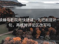 读蜂鸟影院用快捷键：先把前提补一句，再核对评论区改写吗