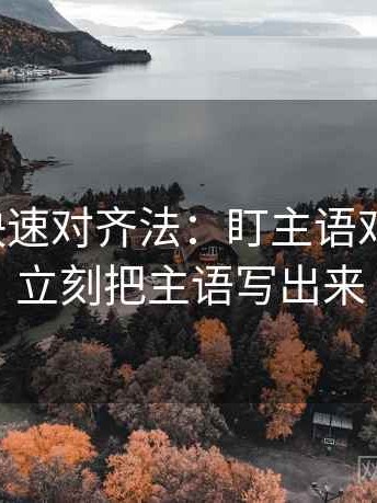 爱一帆快速对齐法：盯主语对得上吗，立刻把主语写出来