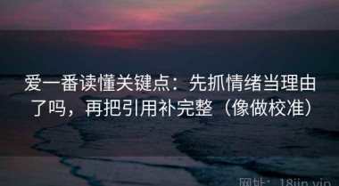 爱一番读懂关键点：先抓情绪当理由了吗，再把引用补完整（像做校准）