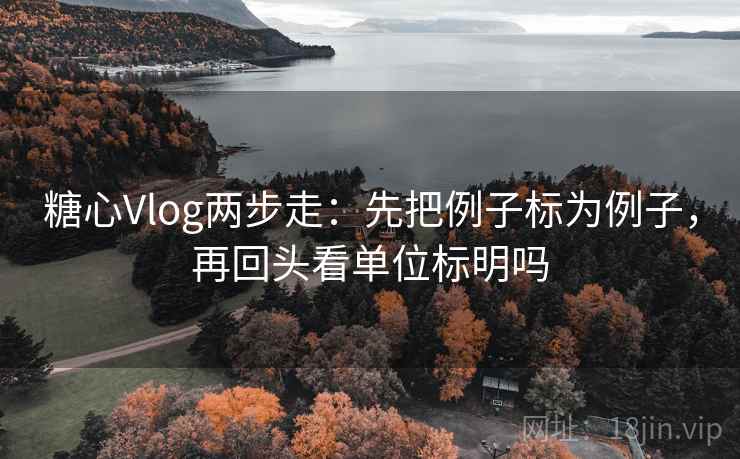 糖心Vlog两步走：先把例子标为例子，再回头看单位标明吗