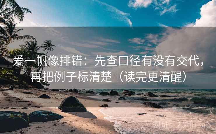 爱一帆像排错：先查口径有没有交代，再把例子标清楚（读完更清醒）